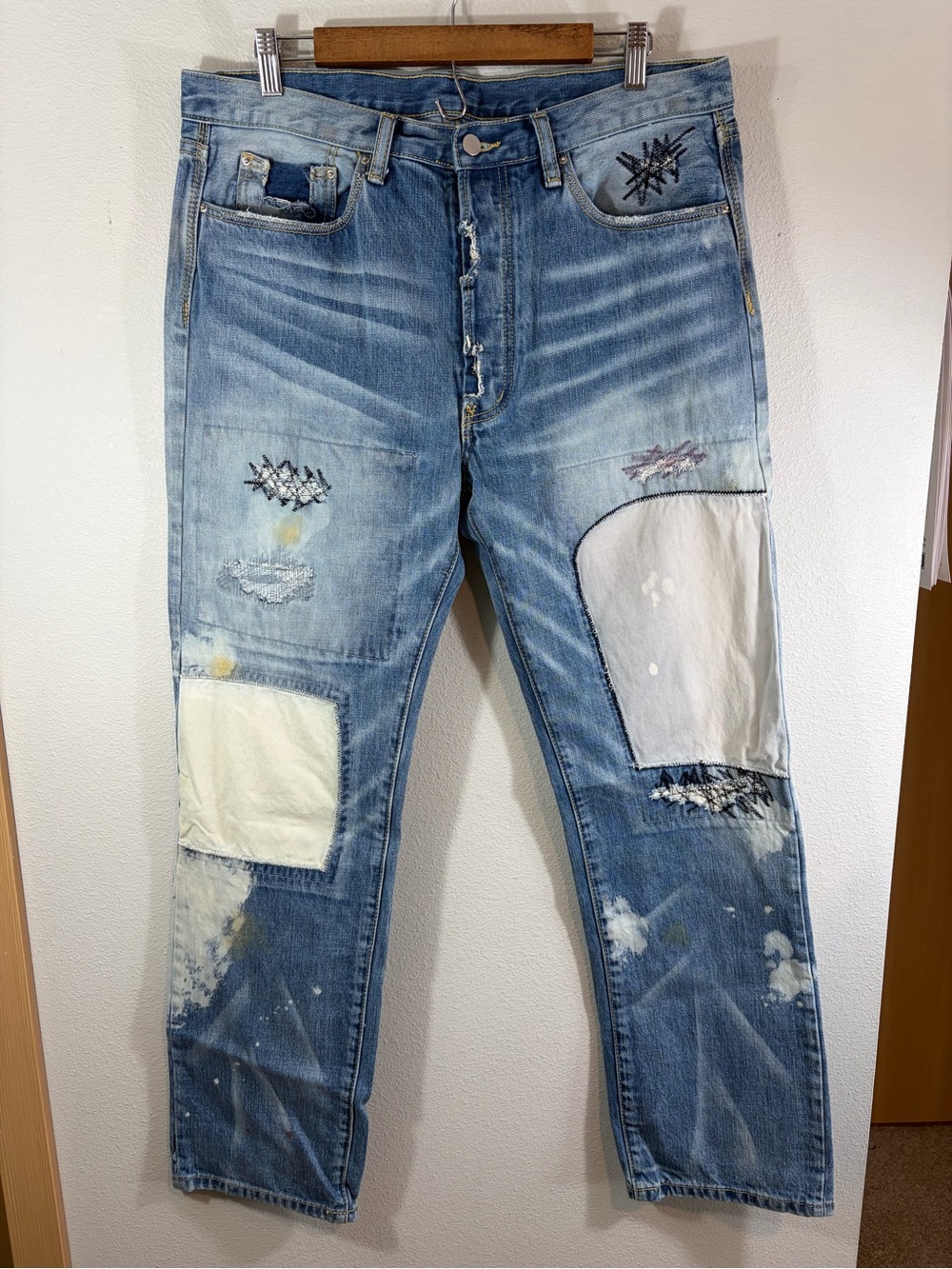 MNML Light Blue Patchwork denim jeans